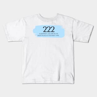 222 Angel Number blue Kids T-Shirt